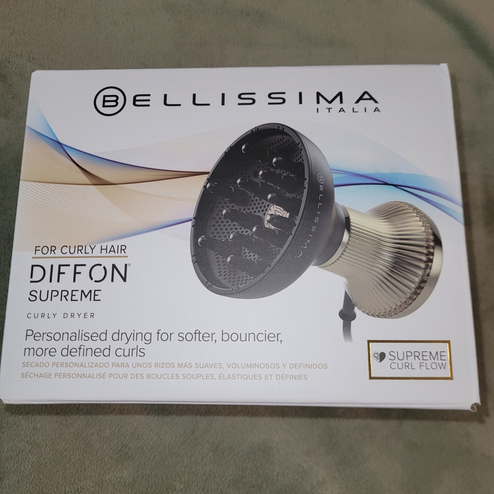 Diffon Bellissima Supreme Curly Hair Dryer - Black and Gold